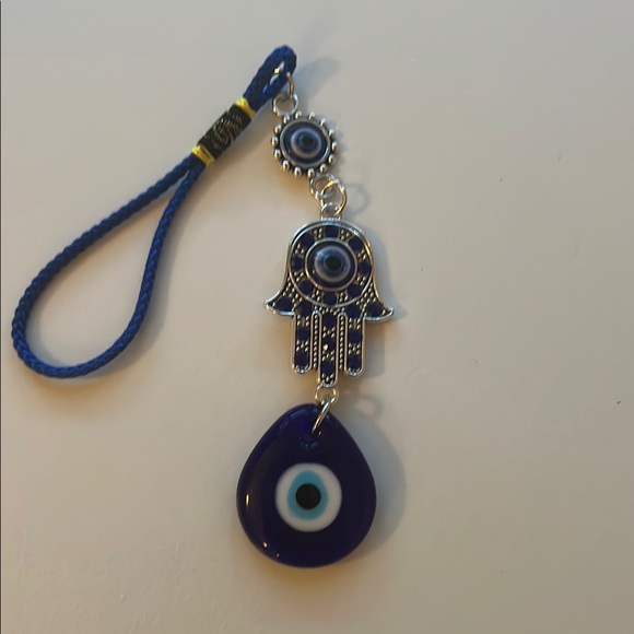 Blue Evil Eye Hamsa Keychain Car Accessory Home Protection - Picture 4 of 5